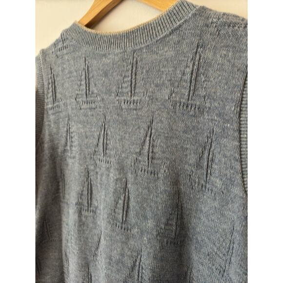VTG Northern Reflections Sailboat Sweater Vest Large Cottagecore Grandpa 80s 90s - Picture 5 of 9